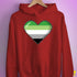 Aromantic Pride 8-Bit Pixel Heart Hoodie - Red